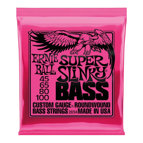 Encordoamento Baixo 4 Cordas Super Slinky Niquel 0.45 Ernie Ball. Compre na Emariano Instrumentos Musicais
