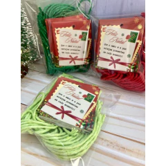 Kit embalagem Natal - 25 tags com furo + 25 barbantes - Pronta entrega