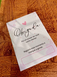 50 Mini Folhetos Obrigada pela Compra - Pronta entrega na internet