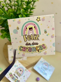50 Mini Cartões dia das Crianças - Tag sem furo - Pronta entrega