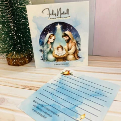 Cartões de Natal - Presépio - 9x10cm - Pronta entrega - 25/50/100 unidades