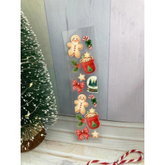 3 unid Adesivos DTF UV Natal - Para Marcador de Página Acrílico - Pronta entrega na internet