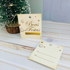 Mini Tag Boas Festas - 5cm x 4,5cm - Pronta entrega - 50/100 unidades