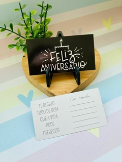 Cartões Feliz Aniversário "Preto" - Tag pra mim