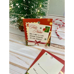 Kit embalagem Natal - 25 tags com furo + 25 barbantes - Pronta entrega - comprar online