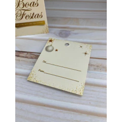 Mini Tag Boas Festas - 5cm x 4,5cm - Pronta entrega - 50/100 unidades na internet