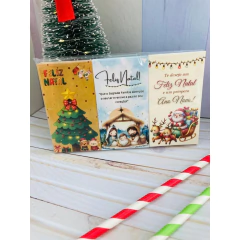 kit com 75 Cartões Tag de Natal 9x5cm - Pronta entrega na internet