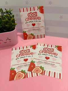 50 Mini Folhetos Morango do Amor - Pronta Entrega - Tag pra mim