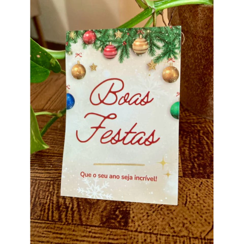 50 Mini Folhetos Boas Festas - Natal - Pronta entrega