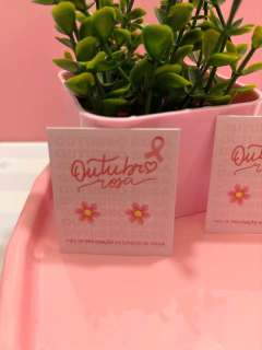 50 Mini Cartões Outubro Rosa - Florzinhas - Pronta entrega - comprar online