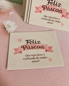 Mini Cartões -Tag sem furo - Páscoa Rosa - Pronta entrega - Tag pra mim