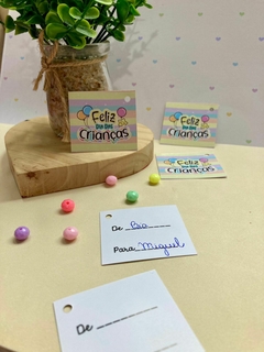 50 Mini Tags Dia das Crianças - Pronta entrega - Tag pra mim