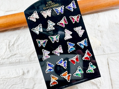 par de aros mariposa tornazolada acero quirurgico - acero queen's