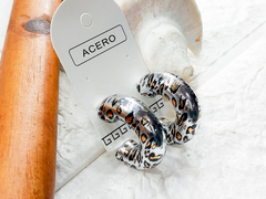 par de aros animal print pasante de acero quirurgico - comprar online