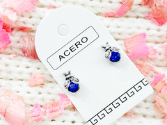 par de aros vaquita san antonio cubic azul acero quirurgico