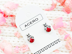 par de aros vaquita san antonio cubic rosa acero quirurgico
