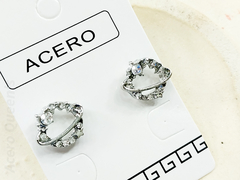 par de aros premium strass acero quirurgico
