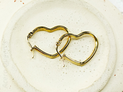 par de argollas corazon 1,5 cm acero quirurgico - comprar online