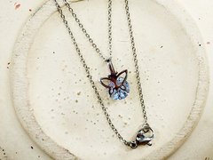 conjunto cadena + mini dije piedra cubic acero quirurgico