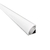Perfil para LED 16x16mm Canto 90° Sobrepor Sem Aba 2m Alumínio Prata