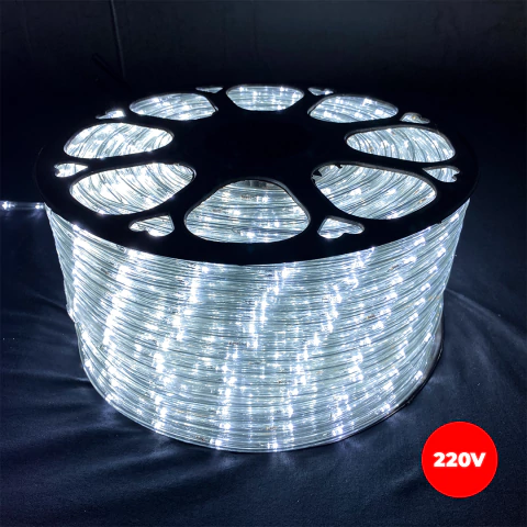 Rolo Mangueira Natalina LED 5W/m 6000K Branco Frio 36leds/m 100m 220V Apollo