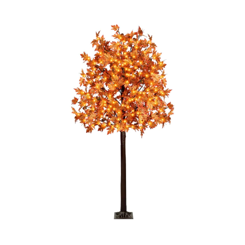 Árvore Bordô 3m 3000K Branco Quente Folhas Outono Bivolt