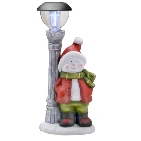Boneco de Neve Natal 48cm com luz Solar Espressione Christmas