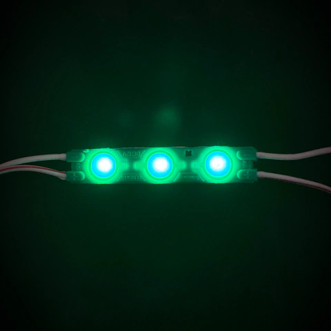 Módulo LED 12V com Lente 7025 Verde 3 Leds 2W IP67