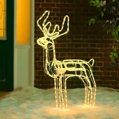 Rena Natalina LED Macho c/ Movimento 13W 3000K Branco Quente Armação Metal 127V