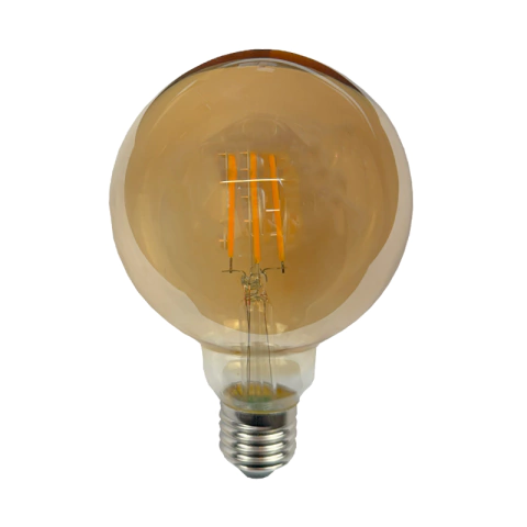 Lâmpada LED Filamento G95 4W 2700K Amarelo Âmbar E27 Bivolt Mayler