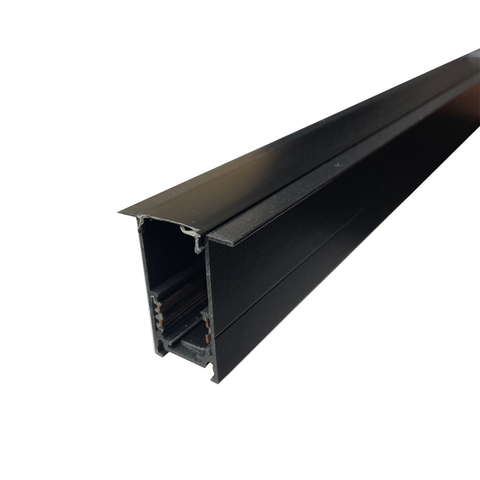 Trilho Magnético Embutir 1,5m Alumínio Bivolt Preto