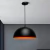 Pendente Meia Lua 40cm 1XE27 Bivolt Preto c/ Cobre - comprar online