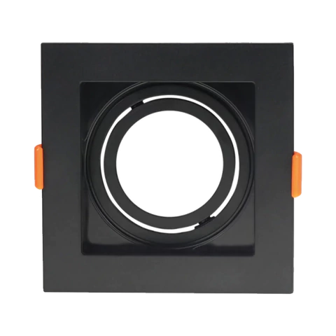 Spot Embutir Recuado para PAR20 13x13cm Quadrado Preto