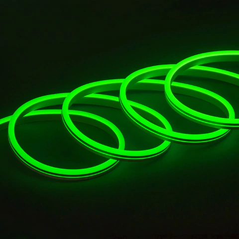 Neon Flex LED Verde 127V Corte 50cm 12W/m Metro