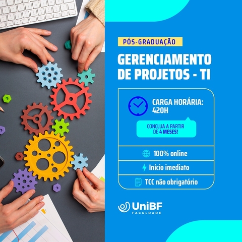 Universidade UniBF - Gerenciamento de Projetos - TI (Pós-Graduação) EaD -4 meses