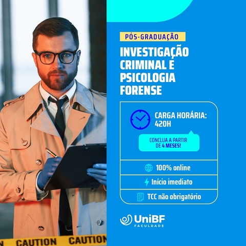 Universidade UniBF - Investigação Criminal e Psicologia Forense (Pós-Graduação) - 4 meses