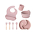 Kit alimentación - Elefante Rosa Pastel- 8 piezas