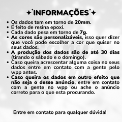 Dados Névoa - COR PERSONALIZÁVEL - comprar online