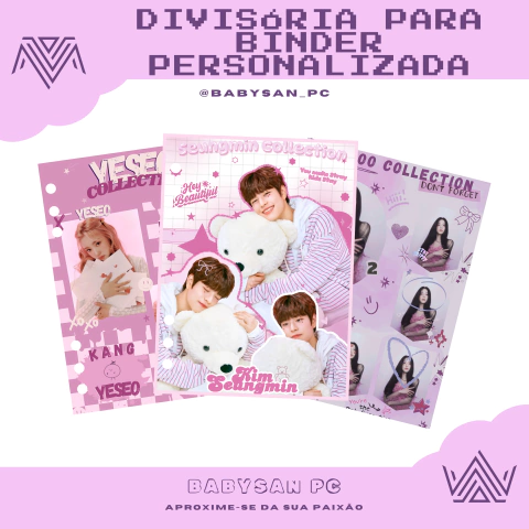 KIT DIVISÓRIA PARA BINDER PERSONALIZADA