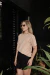 T-shirt Listrada - nude dori com branco - comprar online