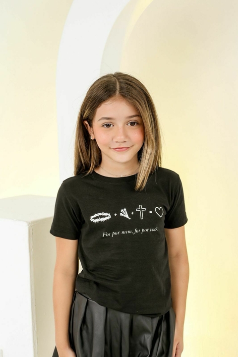 T-shirt infantil cristã - “Foi por mim, foi por você” - comprar online