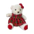 Enfeite Natal Ursa Sentada Laço Xadrez 30Cm - PRÉ-VENDA