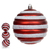 Kit 3 Bolas Decoradas Brancas e Vermelhas 10cm