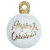 Bola de Natal Branca Merry Christmas