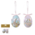 Kit 2 Ovinhos Coelhos Coloridos 7cm 1