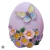 Ovo Lilás Decorado Flores e Borboletas 18,4cm - PRÉ-VENDA
