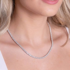 Imagem do ￼colar riviera prata 925 4 garras 45 cm 3 milímetros cravejada zirconias