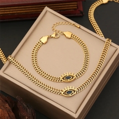 ￼conjunto de colar / brinco / pulseira olho grego - berloque da nina