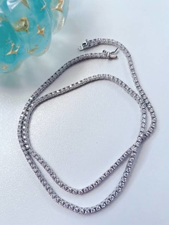 ￼colar riviera prata 925 4 garras 45 cm 3 milímetros cravejada zirconias - comprar online