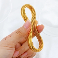 bracelete maleável tipo mola aço com zircônia grande - comprar online